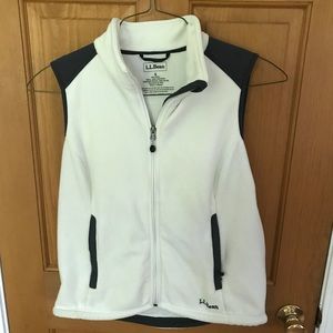 Ll bean white fleece vest